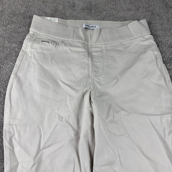 Nine West Heidi Pull On Crop Jeans Womens 6 Beige Mid Rise Stretch NWT - Picture 3 of 16